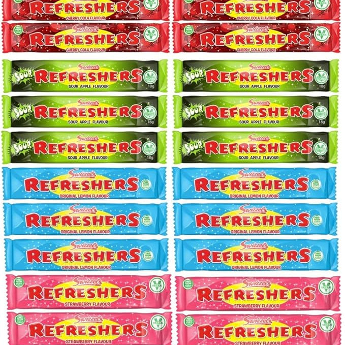 Multiple packages of Refreshers candy in various flavors.